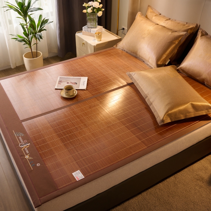 91家纺网 家纺一手货源 找家纺 鑫琪莱家纺 2025新款双面竹席冰丝席竹凉席学生宿舍席子 艾香满园