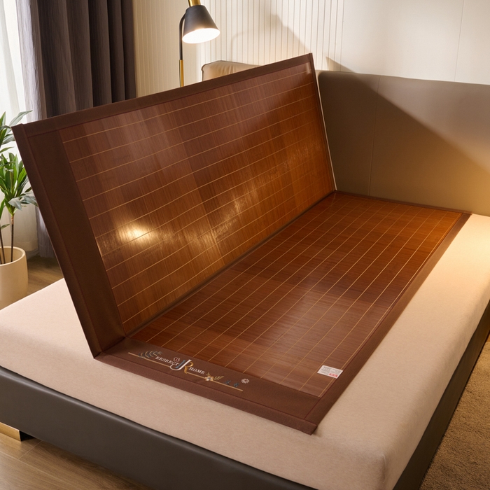 91家纺网 家纺一手货源 找家纺 鑫琪莱家纺 2025新款双面竹席冰丝席竹凉席学生宿舍席子 艾香满园