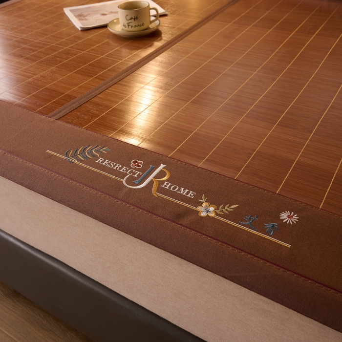 91家纺网 家纺一手货源 找家纺 鑫琪莱家纺 2025新款双面竹席冰丝席竹凉席学生宿舍席子 艾香满园