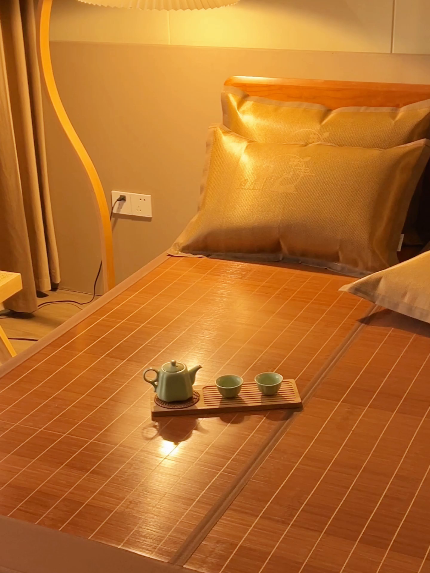 91家纺网 家纺一手货源 找家纺 鑫琪莱家纺 2025新款双面竹席冰丝席竹凉席学生宿舍席子 艾香满园