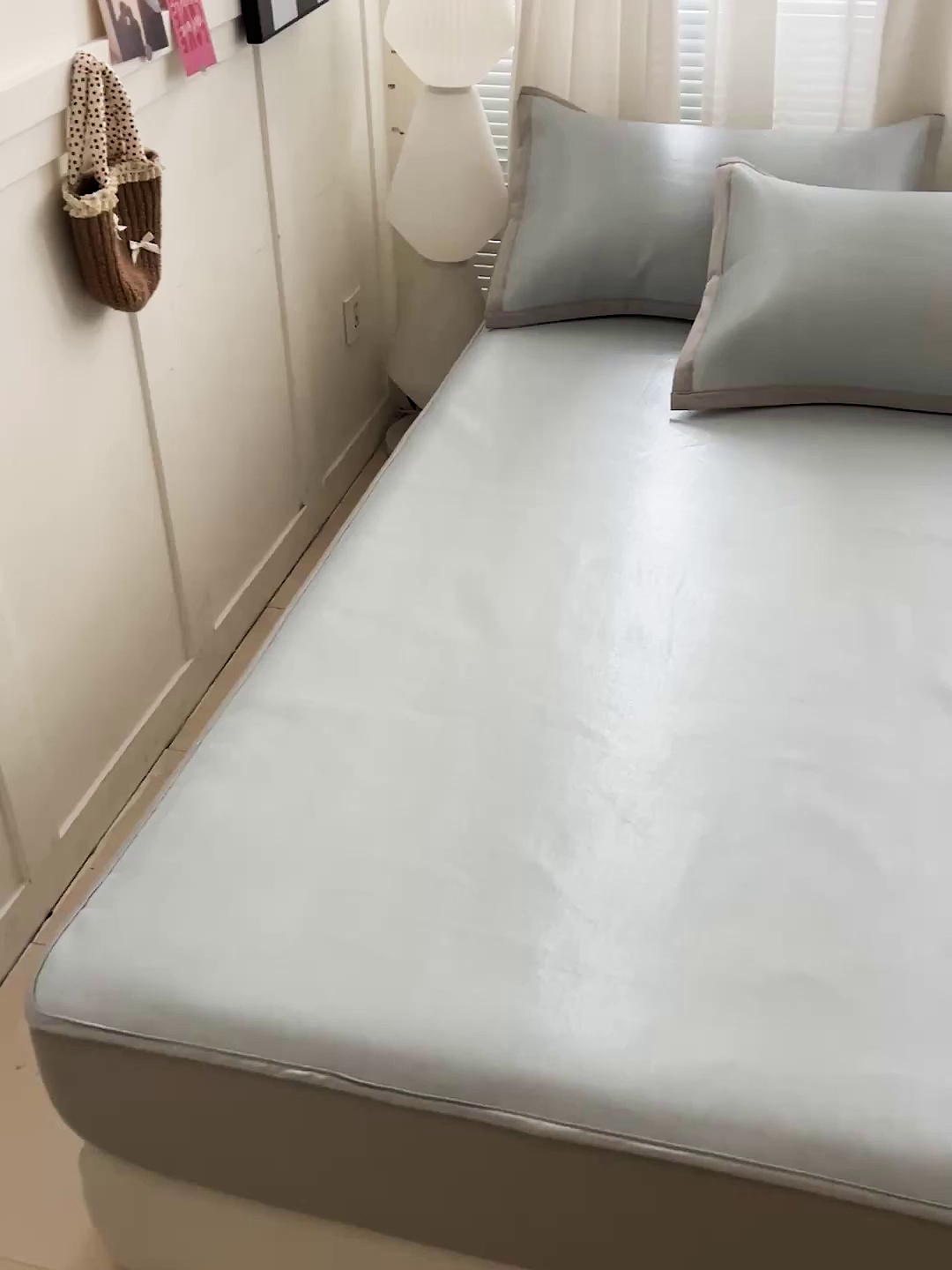 91家纺网 家纺一手货源 找家纺 富馨莱 2026新款冰丝凉席床笠款凉席席子支持一件定制定做 凉感灰