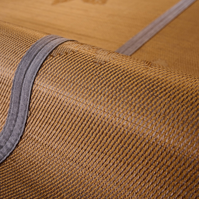 91家纺网 家纺一手货源 找家纺 鑫琪莱家纺 2025新款双面竹席冰丝席竹凉席学生宿舍席子 艾草木纹-烟雨-