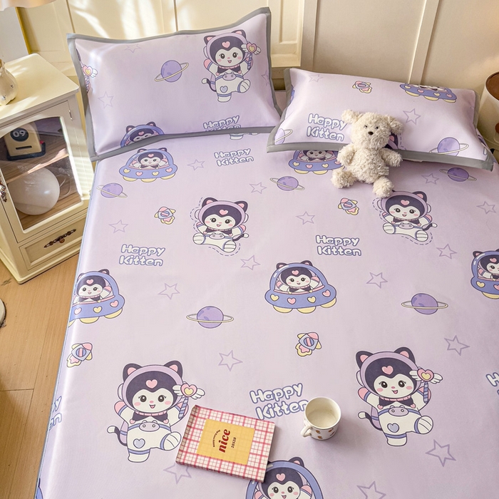 91家纺网 家纺一手货源 找家纺 富馨莱 2026新款冰丝凉席床笠款凉席席子支持一件定制定做 淘气喵