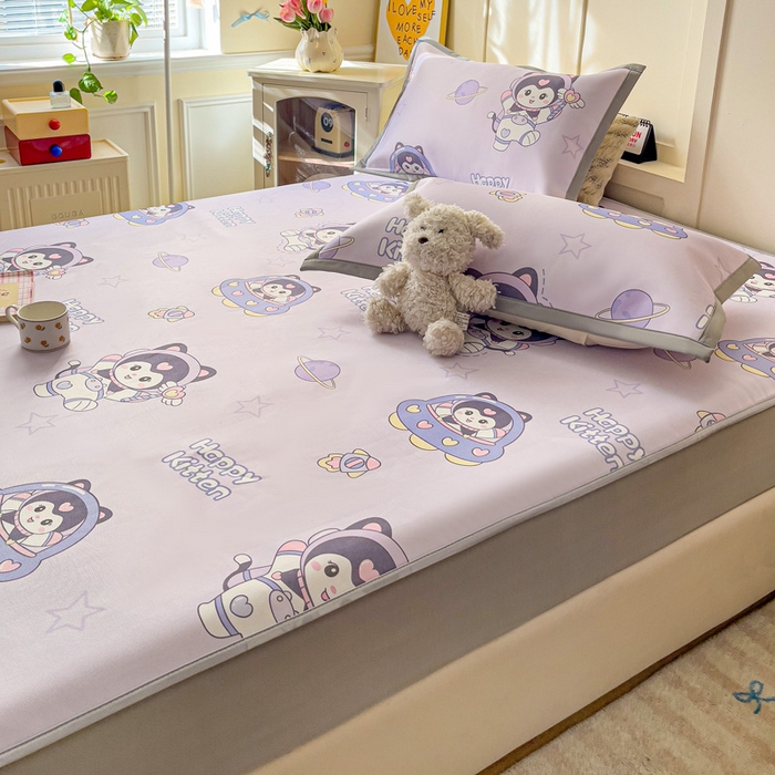 91家纺网 家纺一手货源 找家纺 富馨莱 2026新款冰丝凉席床笠款凉席席子支持一件定制定做 淘气喵