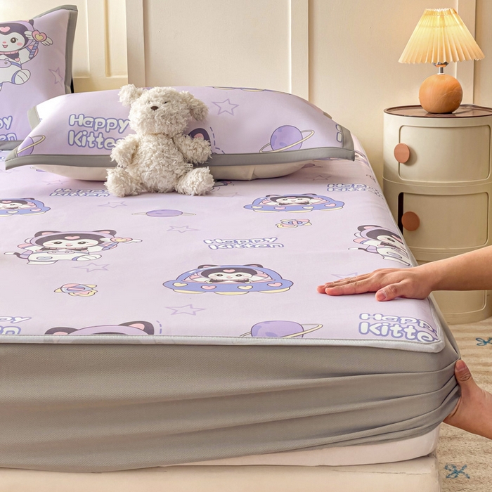 91家纺网 家纺一手货源 找家纺 富馨莱 2026新款冰丝凉席床笠款凉席席子支持一件定制定做 淘气喵