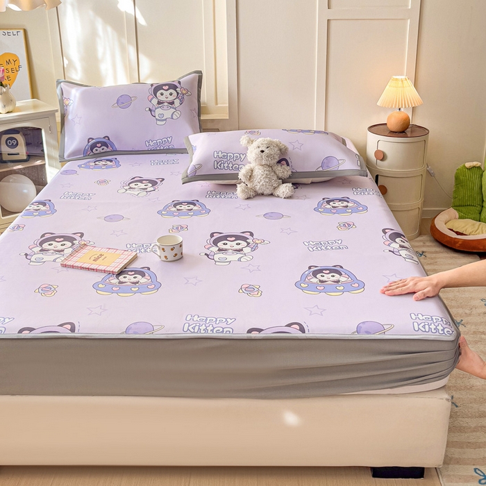 91家纺网 家纺一手货源 找家纺 富馨莱 2026新款冰丝凉席床笠款凉席席子支持一件定制定做 淘气喵