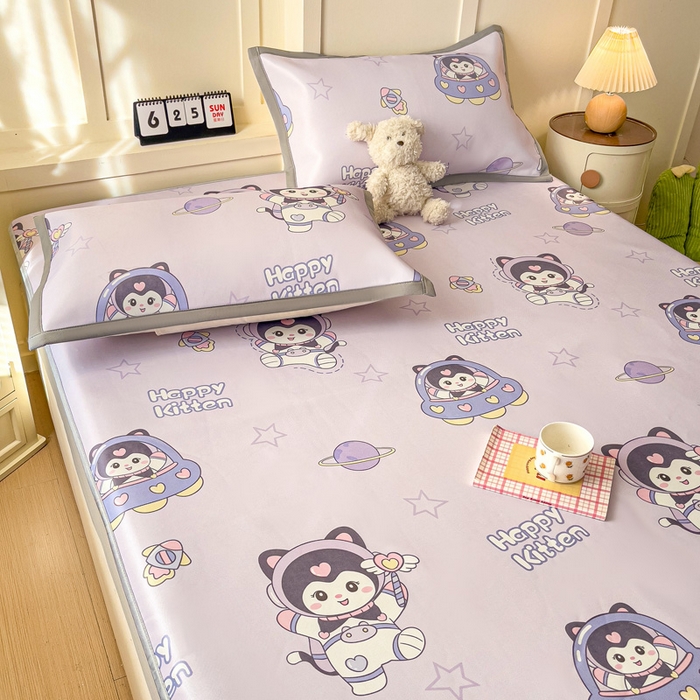 91家纺网 家纺一手货源 找家纺 富馨莱 2026新款冰丝凉席床笠款凉席席子支持一件定制定做 淘气喵