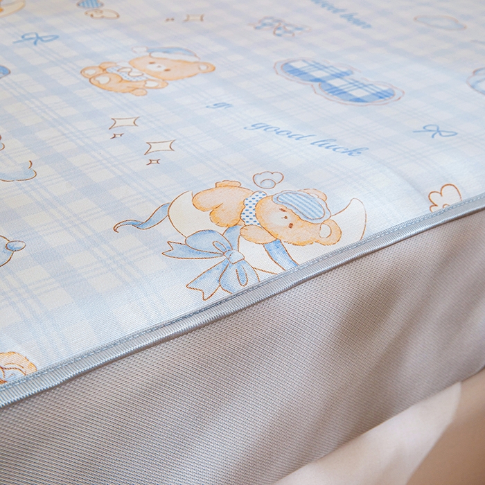 91家纺网 家纺一手货源 找家纺 富馨莱 2026新款冰丝凉席床笠款凉席席子支持一件定制定做 晚安小熊