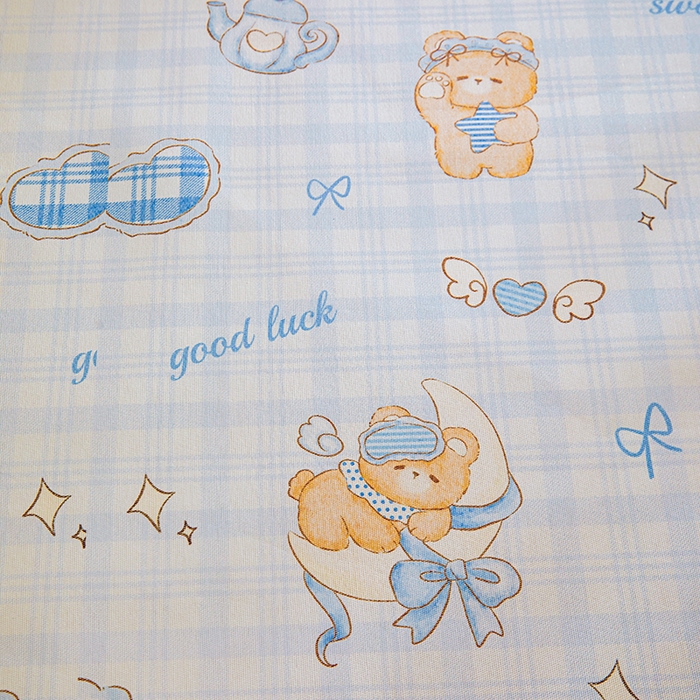 91家纺网 家纺一手货源 找家纺 富馨莱 2026新款冰丝凉席床笠款凉席席子支持一件定制定做 晚安小熊