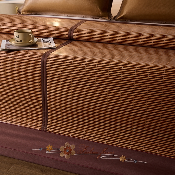 91家纺网 家纺一手货源 找家纺 鑫琪莱家纺 2025新款双面竹席冰丝席竹凉席学生宿舍席子 锦绣良缘-