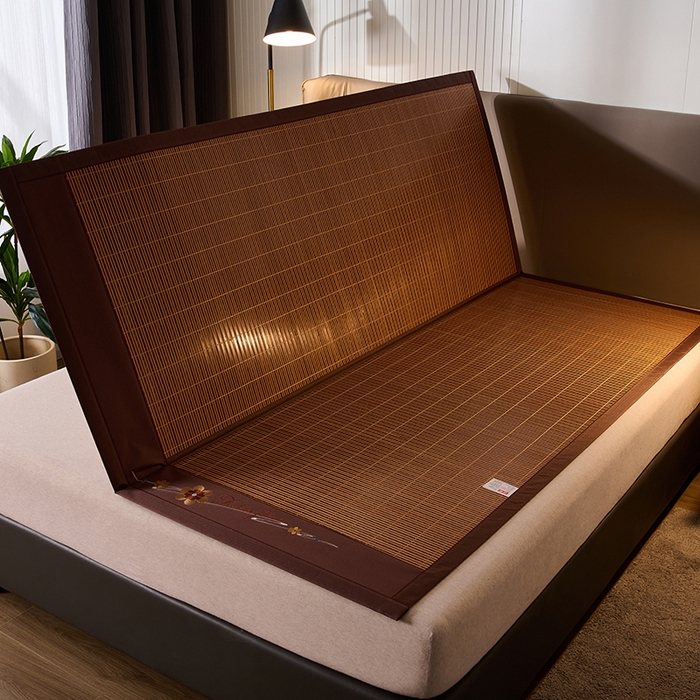 91家纺网 家纺一手货源 找家纺 鑫琪莱家纺 2025新款双面竹席冰丝席竹凉席学生宿舍席子 锦绣良缘-