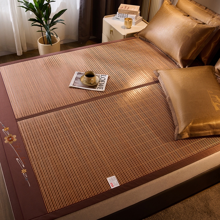 91家纺网 家纺一手货源 找家纺 鑫琪莱家纺 2025新款双面竹席冰丝席竹凉席学生宿舍席子 锦绣良缘-