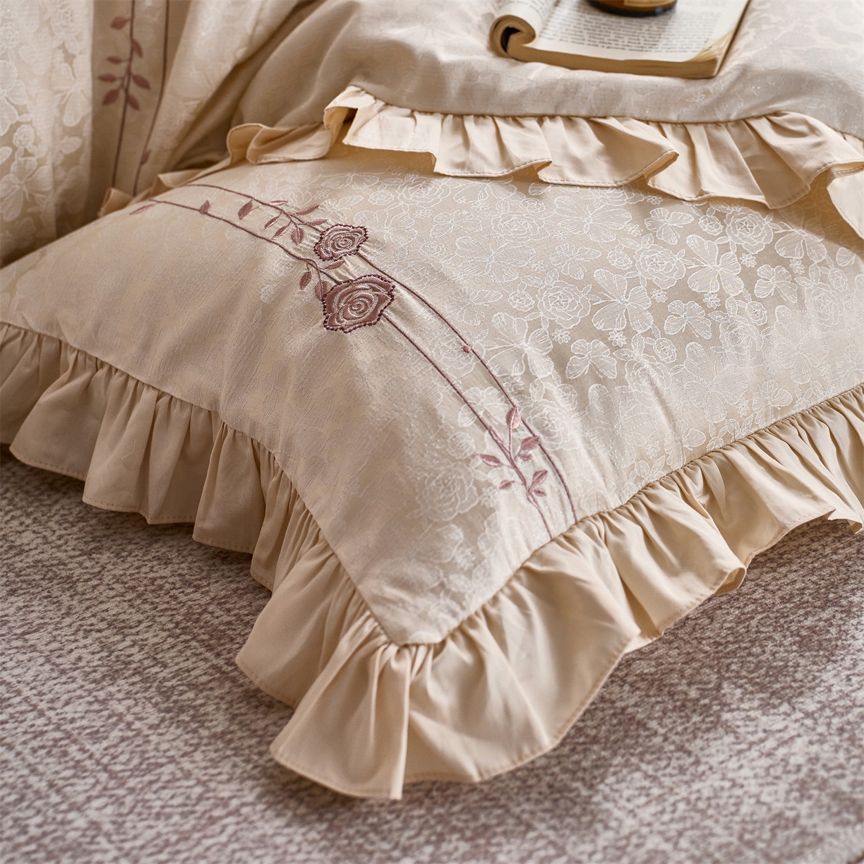 91家纺网 家纺一手货源 找家纺 （总）鼎飞家纺 2026新款A类法式全棉提花四件套-漾系列