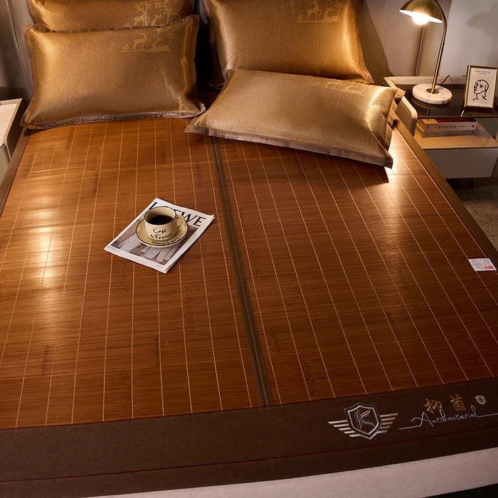 91家纺网 家纺一手货源 找家纺 鑫琪莱家纺 2025新款双面竹席冰丝席竹凉席学生宿舍席子 抑菌驱蚊-