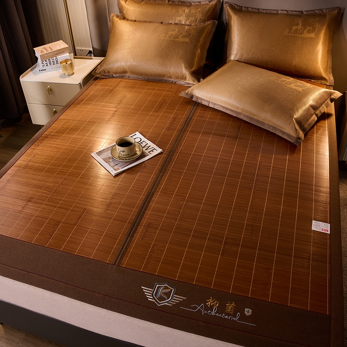 91家纺网 家纺一手货源 找家纺 鑫琪莱家纺 2025新款双面竹席冰丝席竹凉席学生宿舍席子 抑菌驱蚊-