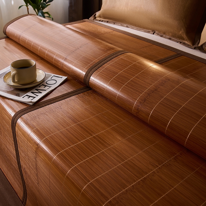 91家纺网 家纺一手货源 找家纺 鑫琪莱家纺 2025新款双面竹席冰丝席竹凉席学生宿舍席子 抑菌驱蚊-