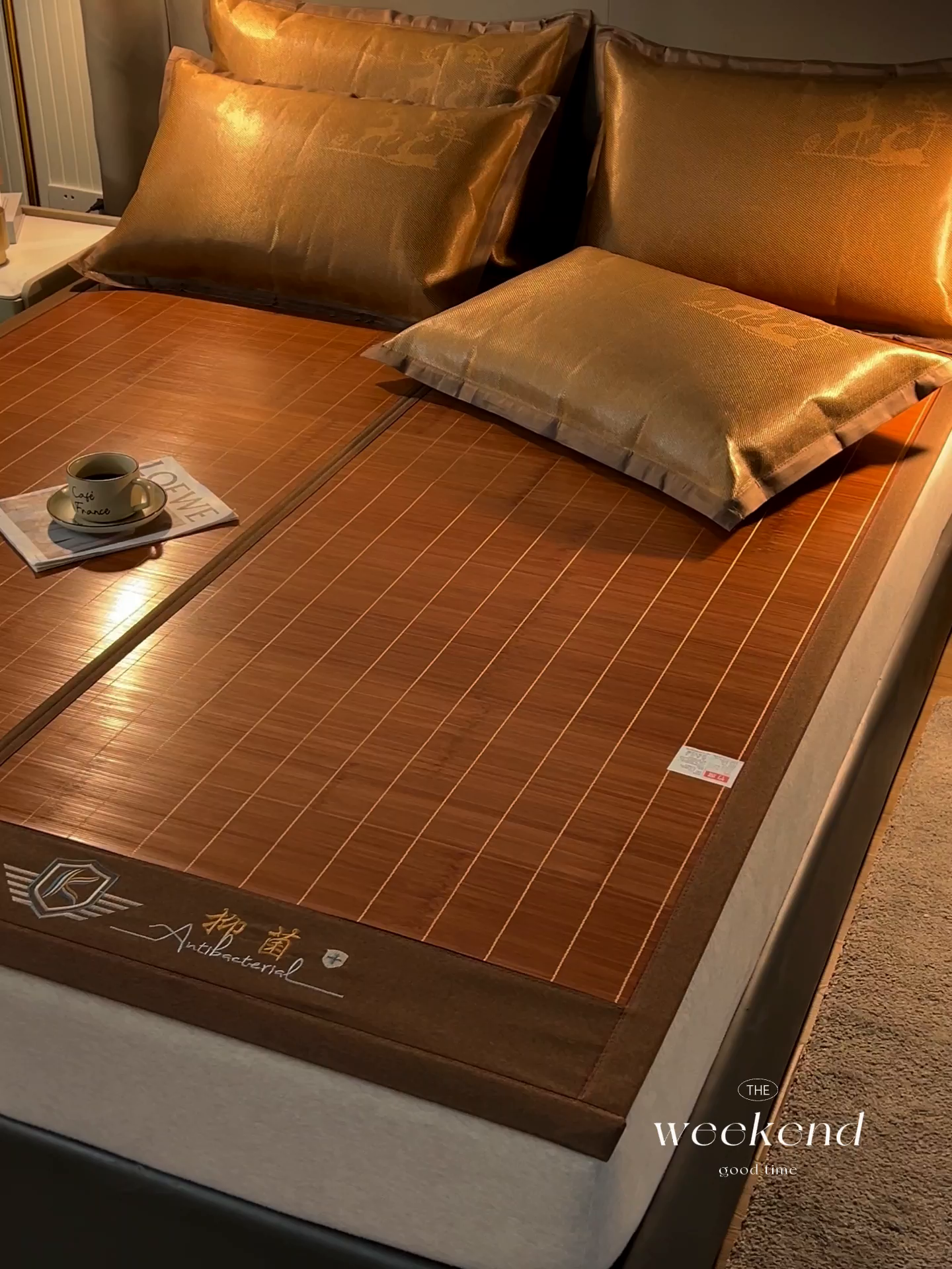 91家纺网 家纺一手货源 找家纺 鑫琪莱家纺 2025新款双面竹席冰丝席竹凉席学生宿舍席子 抑菌驱蚊-