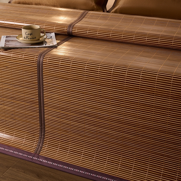 91家纺网 家纺一手货源 找家纺 鑫琪莱家纺 2025新款双面竹席冰丝席竹凉席学生宿舍席子 流金岁月-