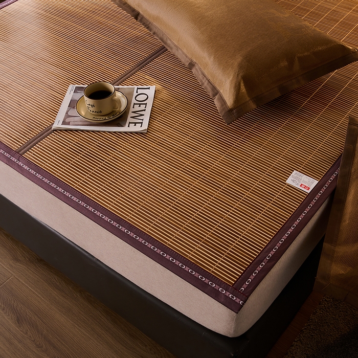 91家纺网 家纺一手货源 找家纺 鑫琪莱家纺 2025新款双面竹席冰丝席竹凉席学生宿舍席子 流金岁月-