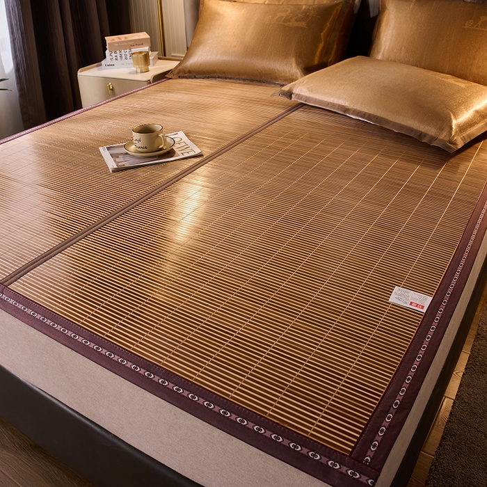 91家纺网 家纺一手货源 找家纺 鑫琪莱家纺 2025新款双面竹席冰丝席竹凉席学生宿舍席子 流金岁月-