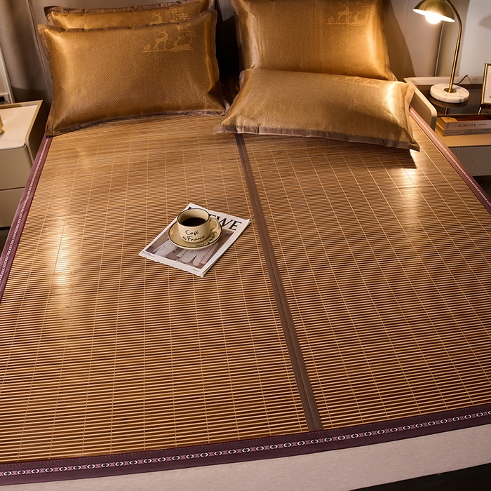 91家纺网 家纺一手货源 找家纺 鑫琪莱家纺 2025新款双面竹席冰丝席竹凉席学生宿舍席子 流金岁月-