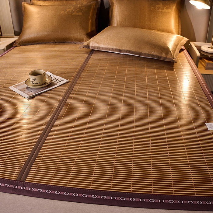 91家纺网 家纺一手货源 找家纺 鑫琪莱家纺 2025新款双面竹席冰丝席竹凉席学生宿舍席子 流金岁月-