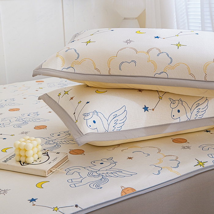 91家纺网 家纺一手货源 找家纺 富馨莱 2026新款冰丝凉席床笠款凉席席子支持一件定制定做 星空小马