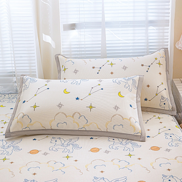 91家纺网 家纺一手货源 找家纺 富馨莱 2026新款冰丝凉席床笠款凉席席子支持一件定制定做 星空小马