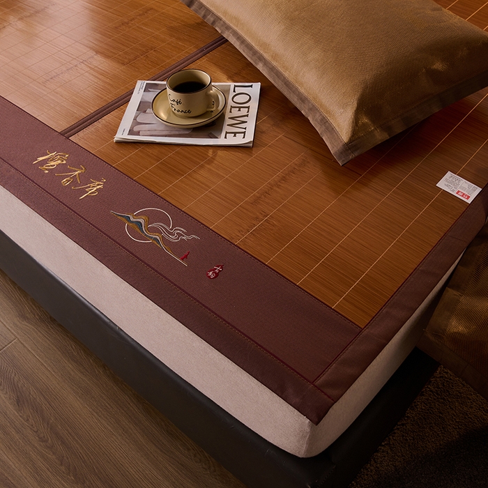 91家纺网 家纺一手货源 找家纺 鑫琪莱家纺 2025新款双面竹席冰丝席竹凉席学生宿舍席子 草本-檀香-