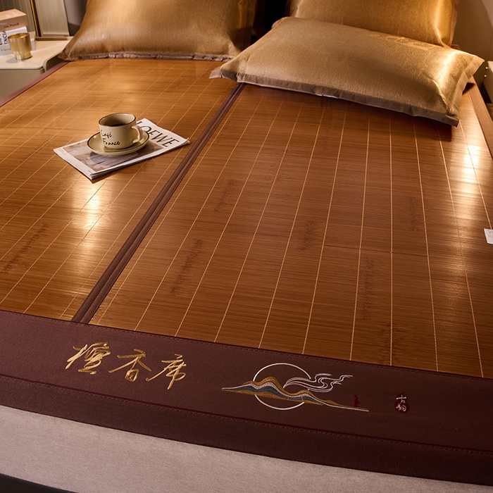 91家纺网 家纺一手货源 找家纺 鑫琪莱家纺 2025新款双面竹席冰丝席竹凉席学生宿舍席子 草本-檀香-