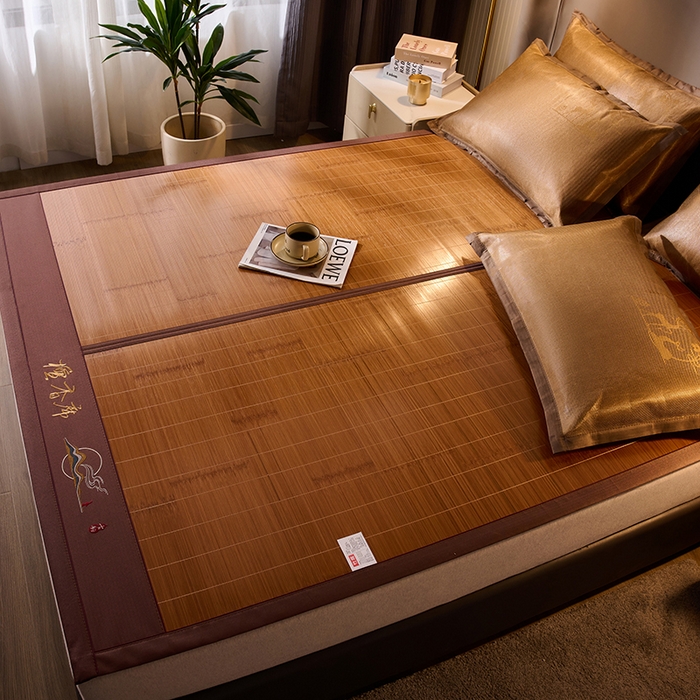 91家纺网 家纺一手货源 找家纺 鑫琪莱家纺 2025新款双面竹席冰丝席竹凉席学生宿舍席子 草本-檀香-