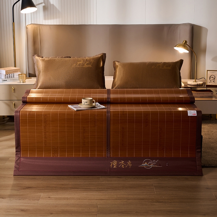 91家纺网 家纺一手货源 找家纺 鑫琪莱家纺 2025新款双面竹席冰丝席竹凉席学生宿舍席子 草本-檀香-