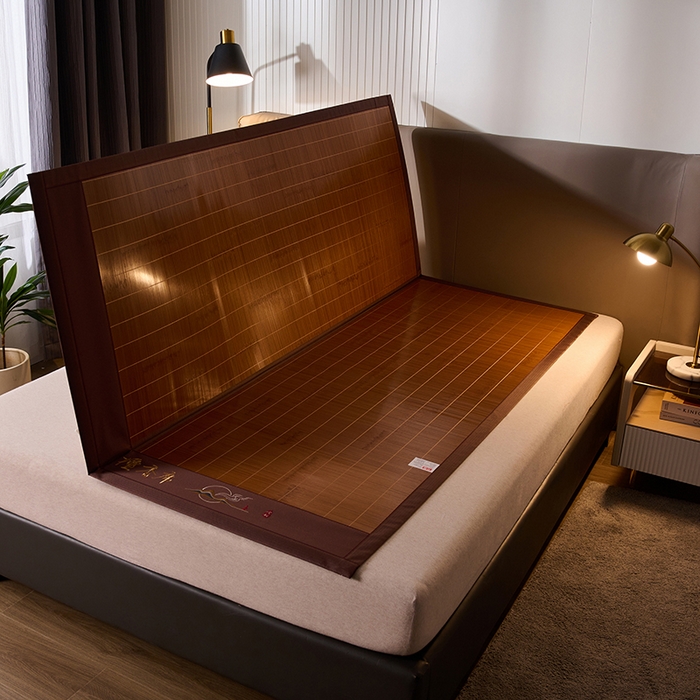 91家纺网 家纺一手货源 找家纺 鑫琪莱家纺 2025新款双面竹席冰丝席竹凉席学生宿舍席子 草本-檀香-