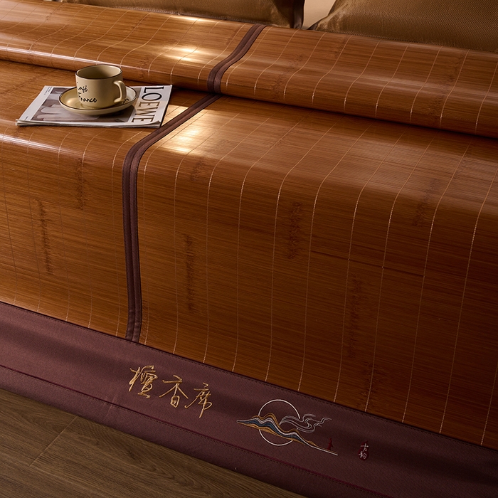 91家纺网 家纺一手货源 找家纺 鑫琪莱家纺 2025新款双面竹席冰丝席竹凉席学生宿舍席子 草本-檀香-