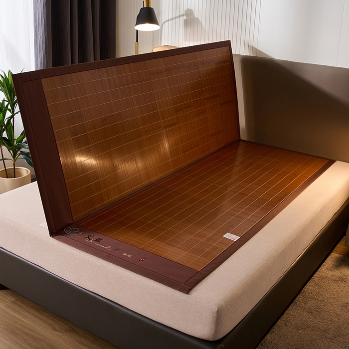 91家纺网 家纺一手货源 找家纺 鑫琪莱家纺 2025新款双面竹席冰丝席竹凉席学生宿舍席子 草本-艾草-