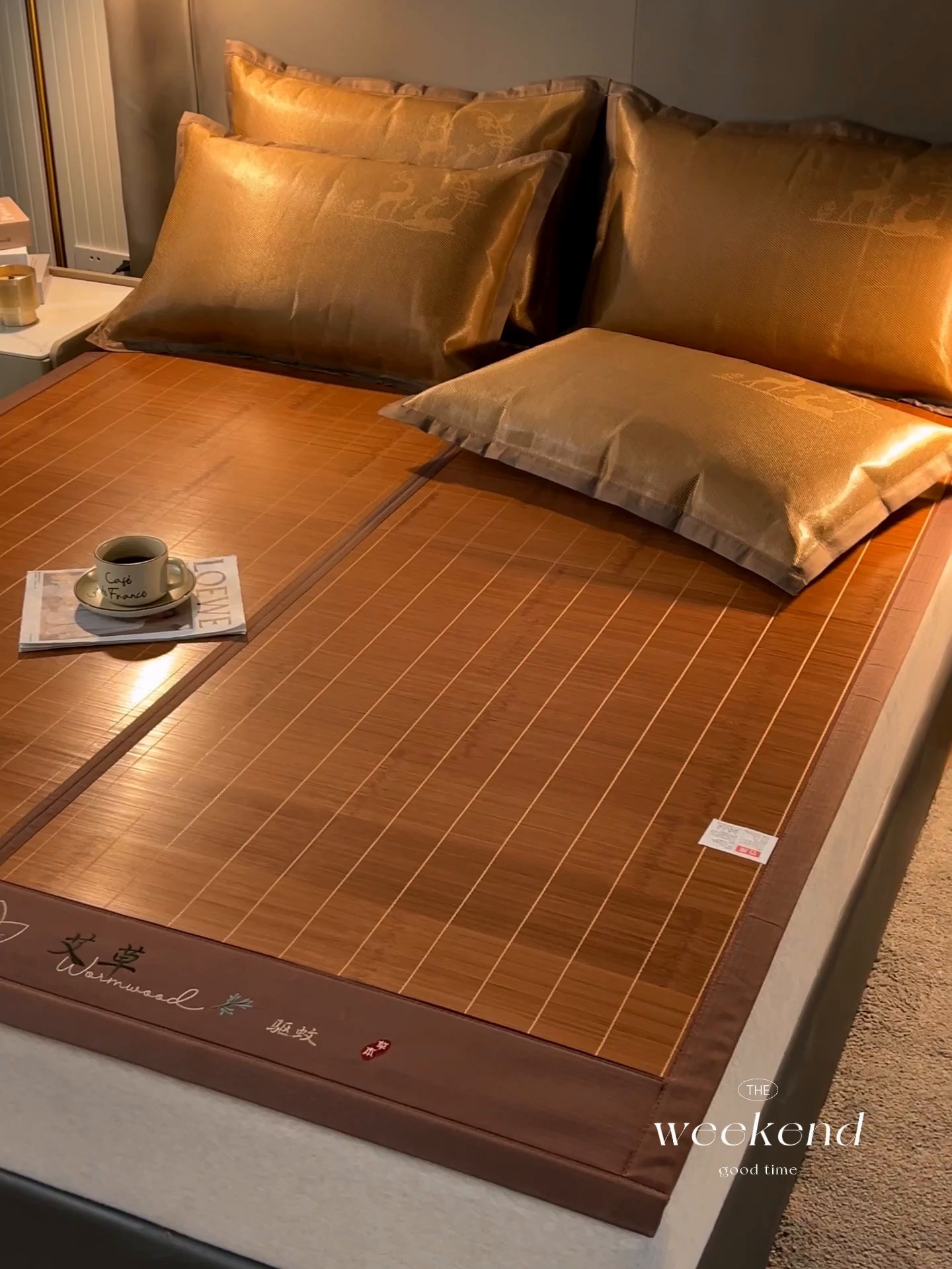 91家纺网 家纺一手货源 找家纺 鑫琪莱家纺 2025新款双面竹席冰丝席竹凉席学生宿舍席子 草本-艾草-