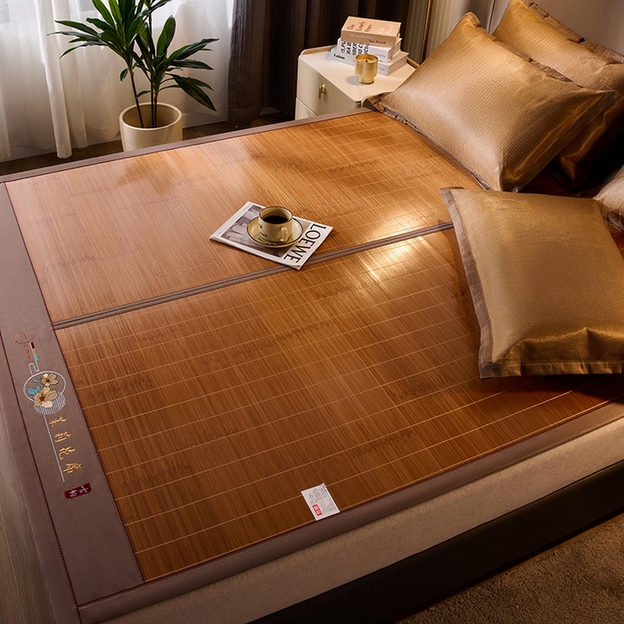 91家纺网 家纺一手货源 找家纺 鑫琪莱家纺 2025新款双面竹席冰丝席竹凉席学生宿舍席子 草本-茉莉-