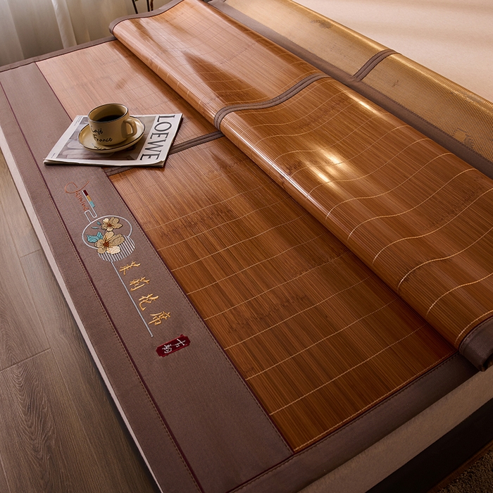 91家纺网 家纺一手货源 找家纺 鑫琪莱家纺 2025新款双面竹席冰丝席竹凉席学生宿舍席子 草本-茉莉-