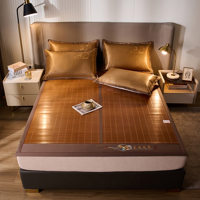 91家纺网 家纺一手货源 找家纺 鑫琪莱家纺 2025新款双面竹席冰丝席竹凉席学生宿舍席子 草本-茉莉-