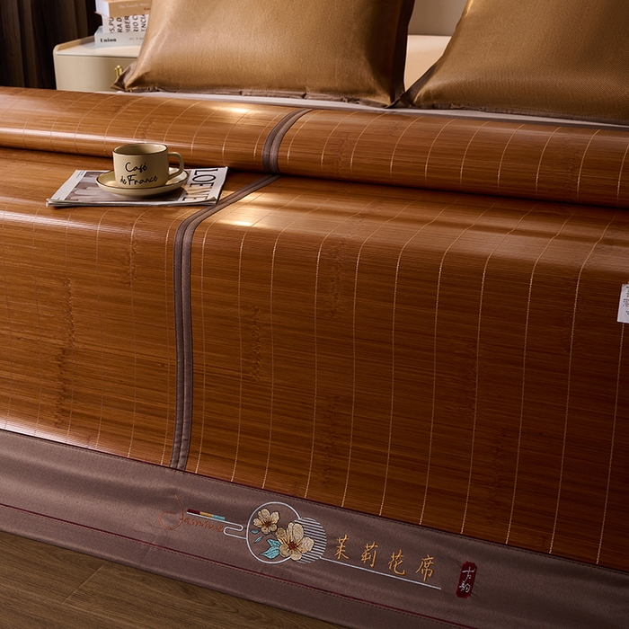 91家纺网 家纺一手货源 找家纺 鑫琪莱家纺 2025新款双面竹席冰丝席竹凉席学生宿舍席子 草本-茉莉-