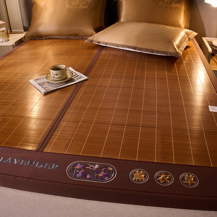 91家纺网 家纺一手货源 找家纺 鑫琪莱家纺 2025新款双面竹席冰丝席竹凉席学生宿舍席子 草本-薰衣草-