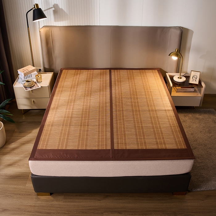 91家纺网 家纺一手货源 找家纺 鑫琪莱家纺 2025新款双面竹席冰丝席竹凉席学生宿舍席子 草本-薰衣草-