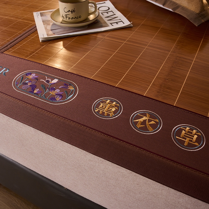 91家纺网 家纺一手货源 找家纺 鑫琪莱家纺 2025新款双面竹席冰丝席竹凉席学生宿舍席子 草本-薰衣草-