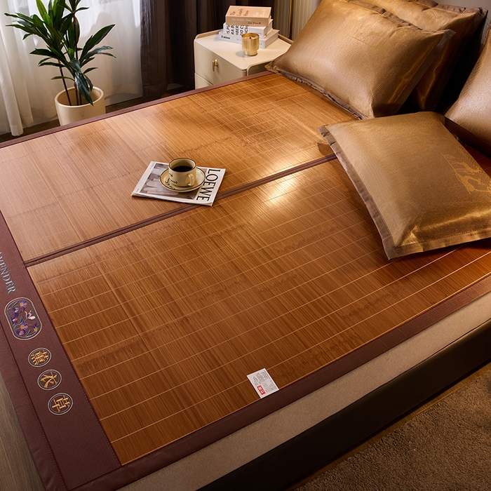 91家纺网 家纺一手货源 找家纺 鑫琪莱家纺 2025新款双面竹席冰丝席竹凉席学生宿舍席子 草本-薰衣草-