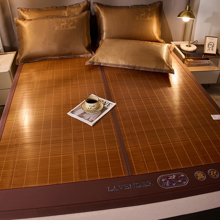 91家纺网 家纺一手货源 找家纺 鑫琪莱家纺 2025新款双面竹席冰丝席竹凉席学生宿舍席子 草本-薰衣草-