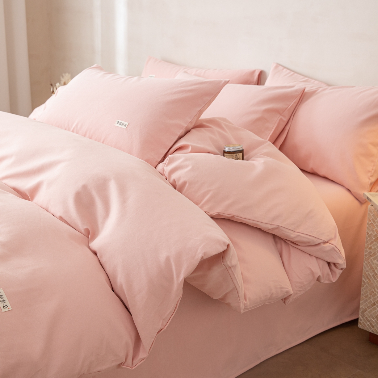 91家纺网 家纺一手货源 找家纺 （总）眠博士 2026新款A类纯色全棉磨毛四件套-陶瓷