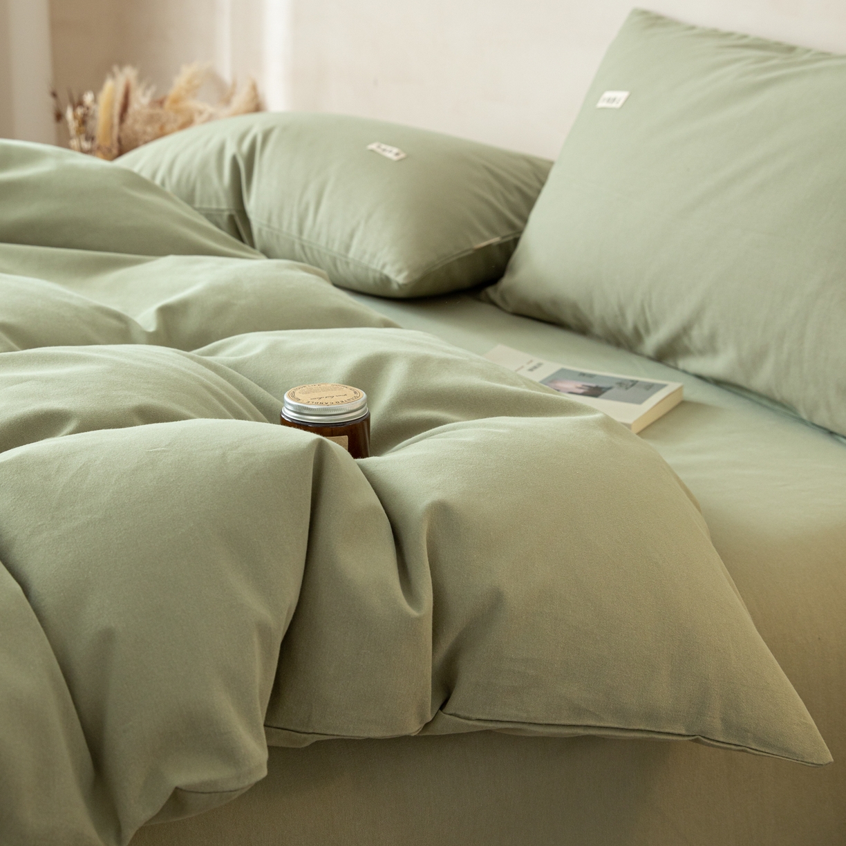 91家纺网 家纺一手货源 找家纺 （总）眠博士 2026新款A类纯色全棉磨毛四件套-陶瓷