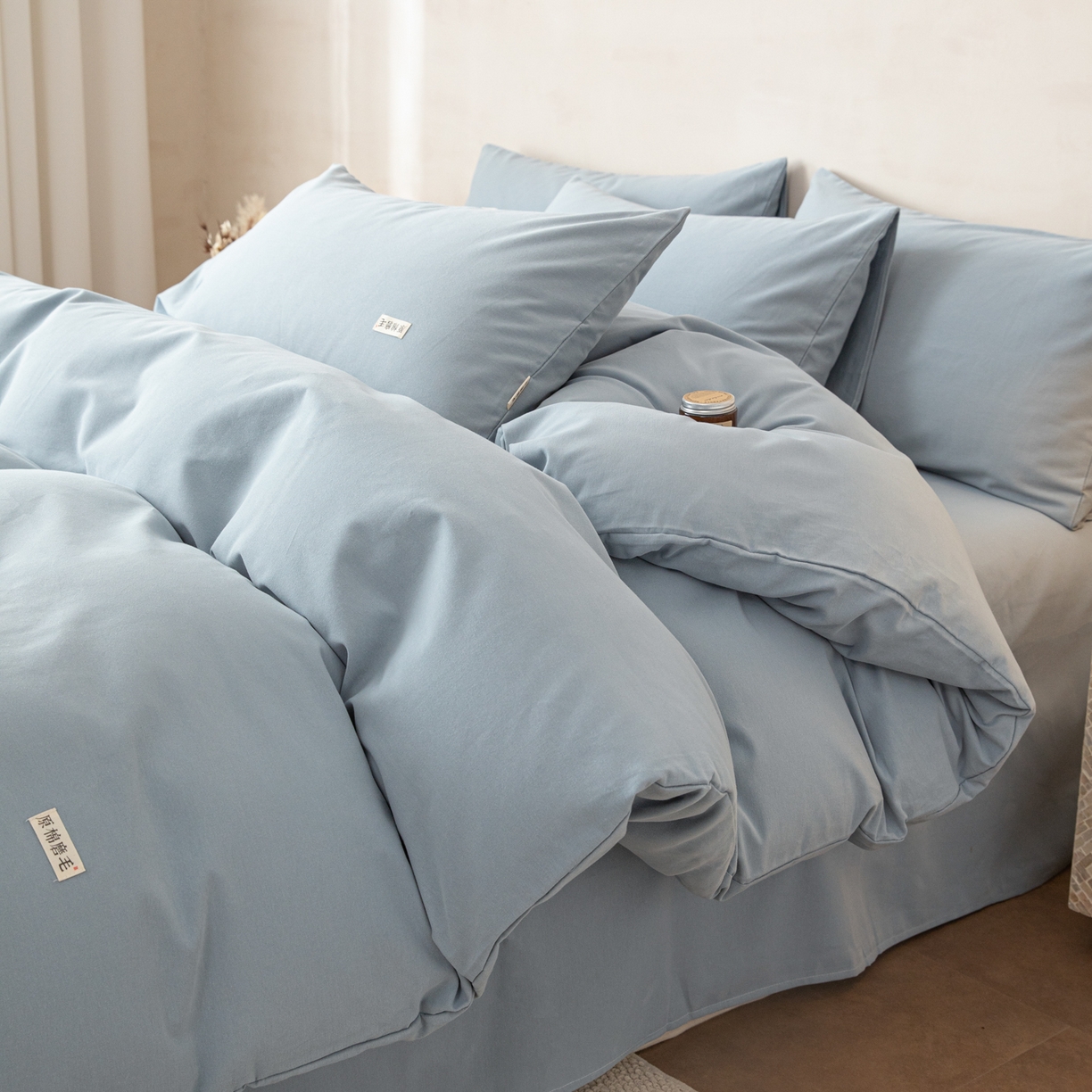 91家纺网 家纺一手货源 找家纺 （总）眠博士 2026新款A类纯色全棉磨毛四件套-陶瓷