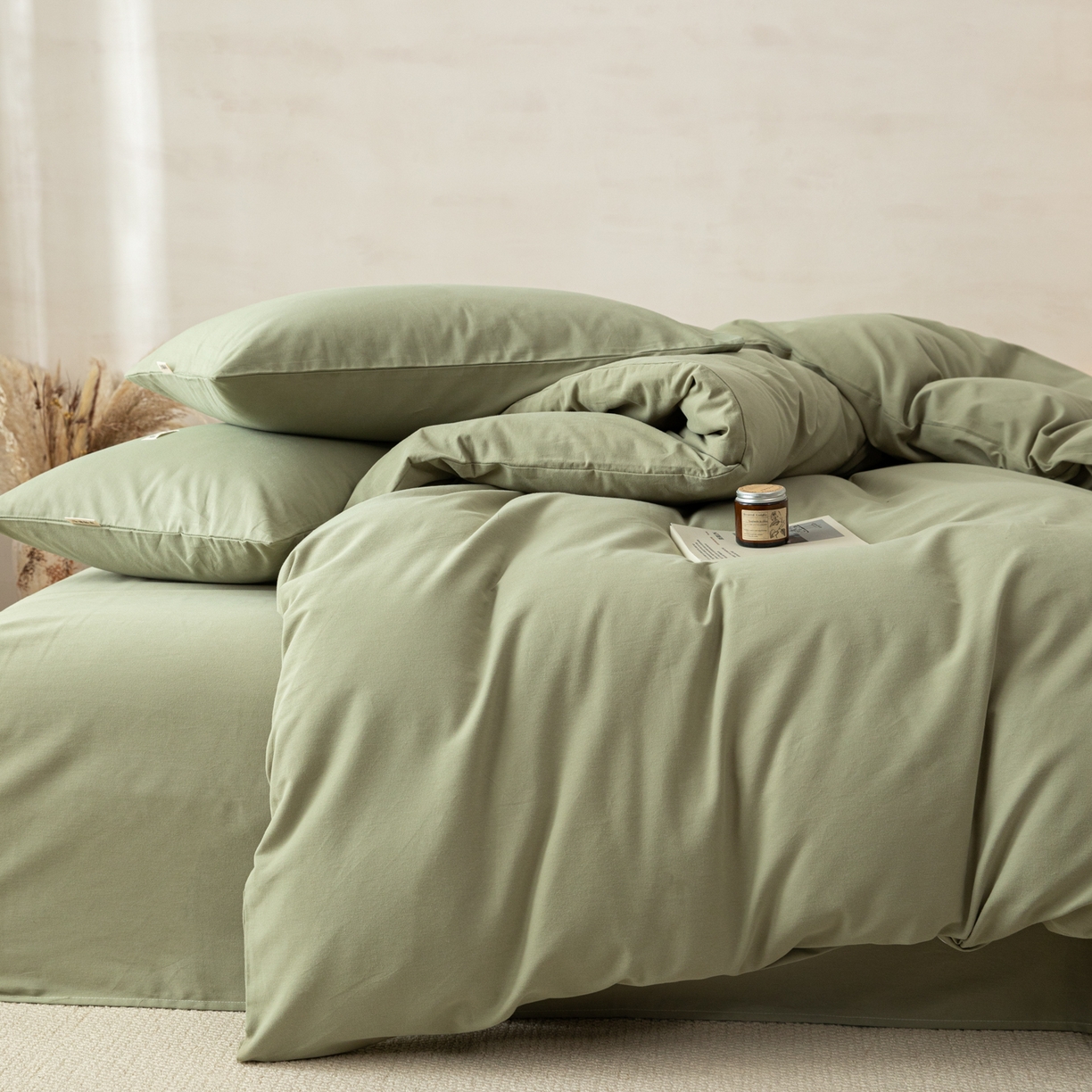 91家纺网 家纺一手货源 找家纺 （总）眠博士 2026新款A类纯色全棉磨毛四件套-陶瓷