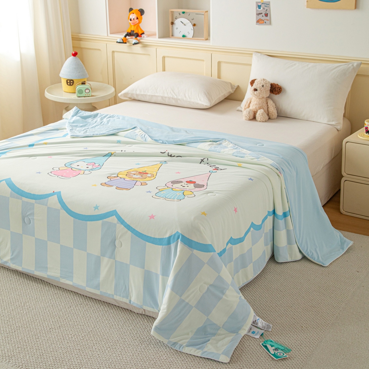 91家纺网 家纺一手货源 找家纺 （总）亿莱鑫 2026春夏新款卡通印花仿锦氨夏被夏凉被空调被